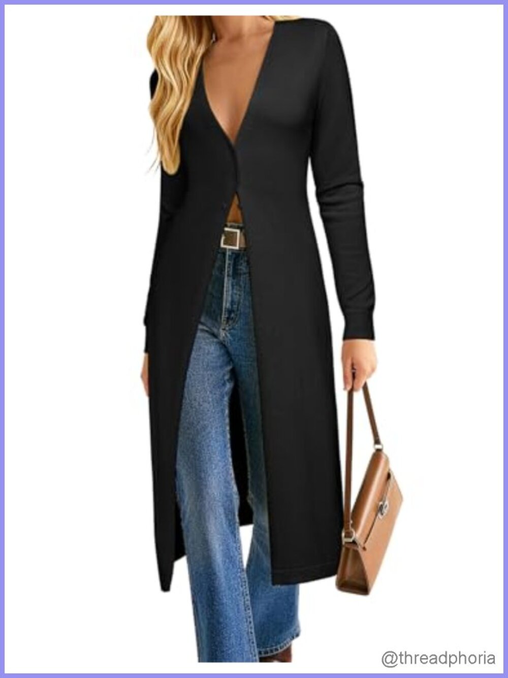 Long Lightweight Knit Cardigan Duster Button Up Women's Sweater Coat